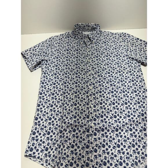 Denim & Flower Zmen’s Button Front Shirt Sz Small Blue Floral Rickey Singh - Picture 5 of 10